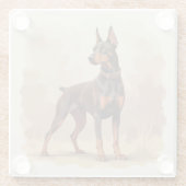 Roter Rostbrauner Dobermann Pinscher Hund Glasuntersetzer (Rückseite)