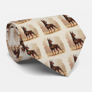 Roter Rostbrauner Dobermann Pinscher Hund Krawatte
