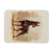 Roter Rostbrauner Dobermann Pinscher Hund Magnet (Horizontal)
