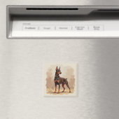 Roter Rostbrauner Dobermann Pinscher Hund Magnet (In Situ (Geschirrspüler))