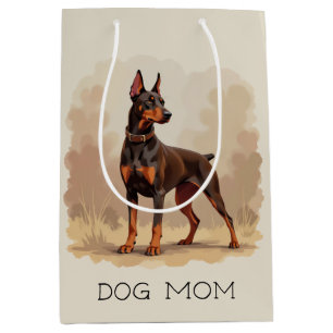 Roter Rostbrauner Dobermann Pinscher Hund Mittlere Geschenktüte