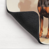 Roter Rostbrauner Dobermann Pinscher Hund Mousepad (Ecke)