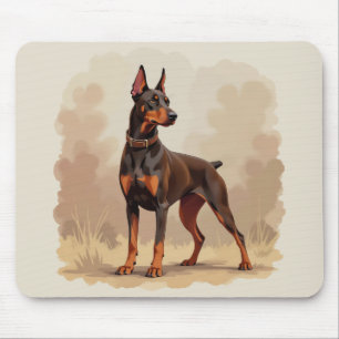 Roter Rostbrauner Dobermann Pinscher Hund Mousepad