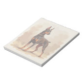 Roter Rostbrauner Dobermann Pinscher Hund Notizblock (Rotiert)