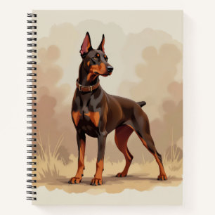 Roter Rostbrauner Dobermann Pinscher Hund Notizblock