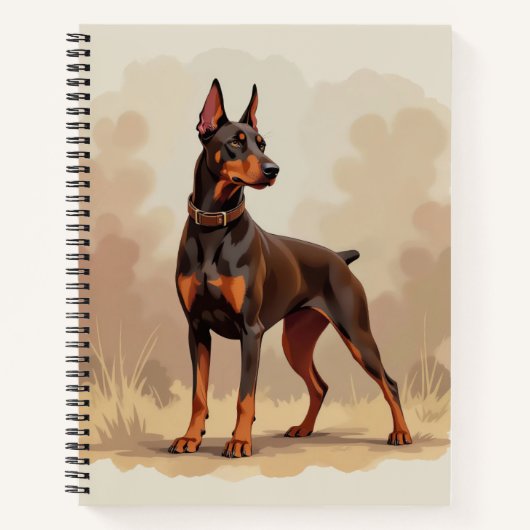 Roter Rostbrauner Dobermann Pinscher Hund Notizblock (Vorderseite)