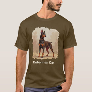 Roter Rostbrauner Dobermann Pinscher Hund Papa T-Shirt