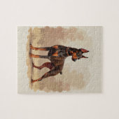 Roter Rostbrauner Dobermann Pinscher Hund Puzzle (Horizontal)