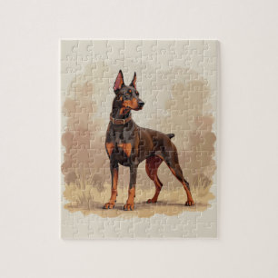 Roter Rostbrauner Dobermann Pinscher Hund Puzzle