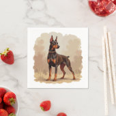 Roter Rostbrauner Dobermann Pinscher Hund Serviette (Beispiel)