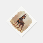 Roter Rostbrauner Dobermann Pinscher Hund Serviette (Ecke)