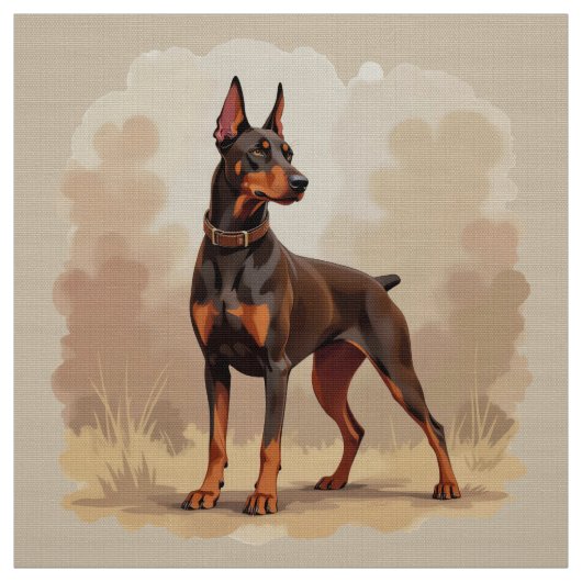 Roter Rostbrauner Dobermann Pinscher Hund Stoff (Muster)