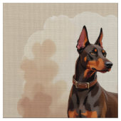 Roter Rostbrauner Dobermann Pinscher Hund Stoff (Nahaufnahme)