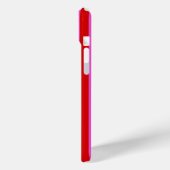 Roter rote Streifen Metallisches Herzmonogramm Case-Mate iPhone Hülle (Rückseite / Links)