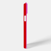 Roter rote Streifen Metallisches Herzmonogramm Case-Mate iPhone Hülle (Rückseite / Rechts)