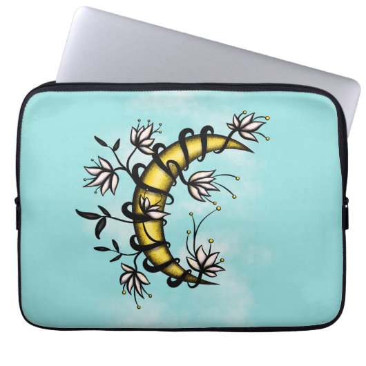Roter Roter Blütenwicca Laptopschutzhülle (Vorderseite)