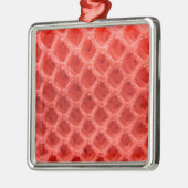 roter, roter Crochet Silbernes Ornament (Links)