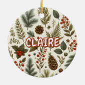 Roter Roter Urlaub Pinecone Pinienwälder Keramik Ornament (Hinten)