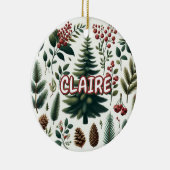 Roter Roter Urlaub Pinecone Pinienwälder Keramik Ornament (Rechts)