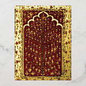 Roter Rotholz Folien Feiertagspostkarte (Vorderseite)