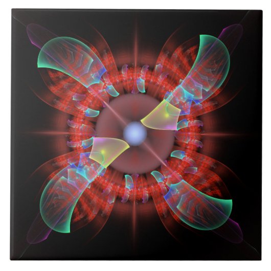 Roter rotierender Ornament Fliese (Vorderseite)
