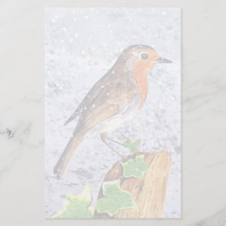 Roter Rotkehlchen in der Schneekunst