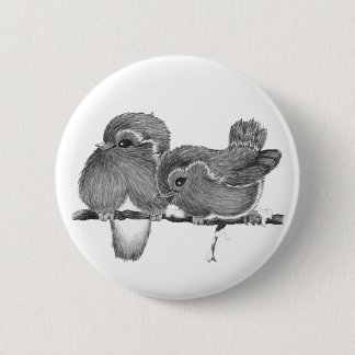 Roter Rotkehlchen-Knopf Button