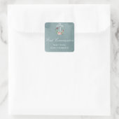 Roter Rotzunge Quadratischer Aufkleber (Tasche)