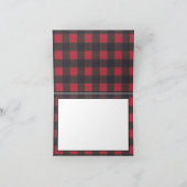 Roter rustikaler Büffel karierter Lumberjack Viele Dankeskarte (Innenseite)