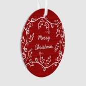 Roter rustikaler Holly-Acrylschmuck Ornament (Vorderseite)