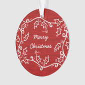 Roter rustikaler Holly-Acrylschmuck Ornament (Vorderseite)