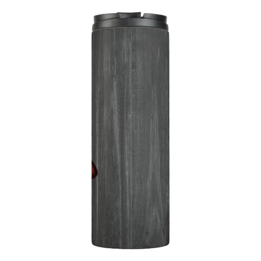 Roter Rustikaler Schmetterling Personalisierter Th Thermosbecher (Rückseite)