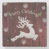 Roter Rustikaler Weihnachtsbaum Untersetzer (Vorderseite)