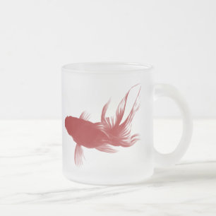 Roter Ryukin Goldfisch Mattglastasse