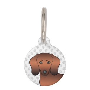 Roter Sable glatter Coat Dachshund-Hundskopf Haustiermarke