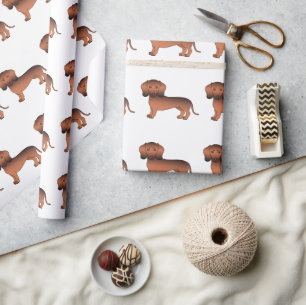 Roter Sable glatter Mantel Dachshund Süßer Hund Mu Geschenkpapier