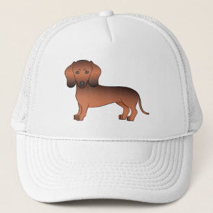 Roter Sable Glatthaar-Dachshund-Hund-Illustration Truckerkappe