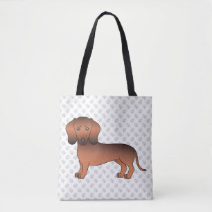 Roter Sable Kurzhaar Dachshund Cartoon Hund & Pfot Tasche