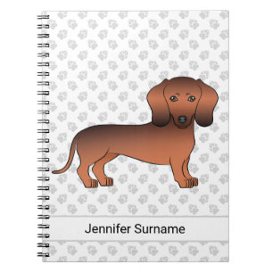 Roter Sable Kurzhaar Dachshund Cartoon-Hund & Text Notizblock