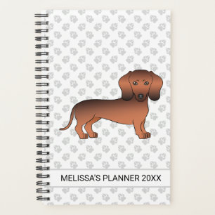 Roter Sable Kurzhaar Dachshund Cartoon-Hund & Text Planer