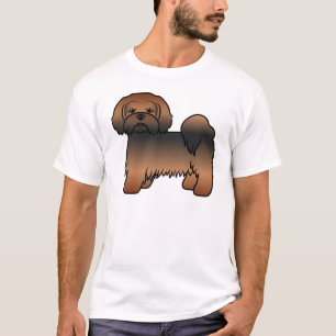 Roter Sable Lhasa Apso Süßer Cartoon-Hund T-Shirt