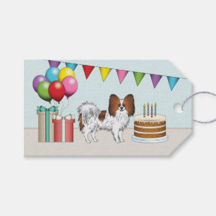 Roter Sable-Papillon-Hund zum bunter Geburtstag Geschenkanhänger