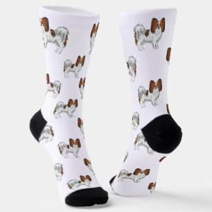 Roter Sable-Papillon Süße Cartoon-Hunde Muster Socken
