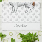 Roter Sable Phalène Cartoon Hund mit Individuelle Geschirrtuch (Gefaltet)