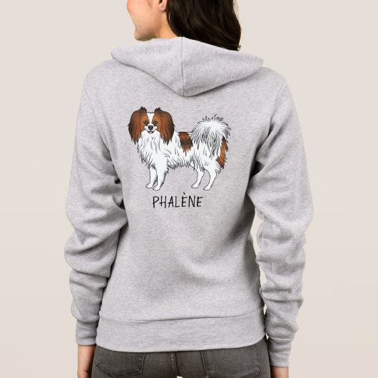 Roter Sable Phalène Hund für Besitzer oder Hunde L Hoodie (Rückseite)