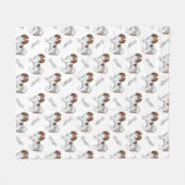Roter Sable-Phalène-Hund und Namensmuster Fleecedecke (Vorderseite (Horizontal))