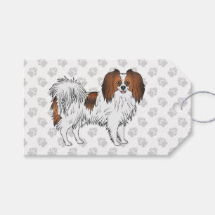 Roter Sable-Phalène süßer Cartoon-Hund mit grauen  Geschenkanhänger