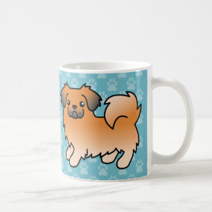 Roter Sable Tibetan Spaniel Cartoon Hund Kaffeetasse