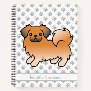 Roter Sable Tibetan Spaniel Süßer Cartoon-Hund & T Notizblock