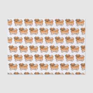 Roter Sable Tibetan Spaniel Süßes Cartoon-Hund-Mus Seidenpapier